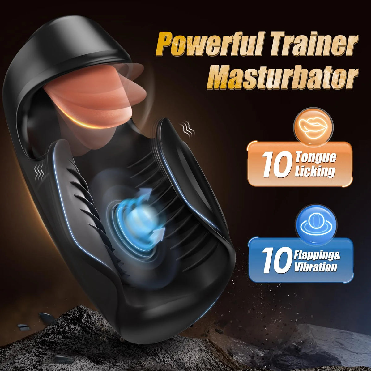 XG18 Glans Trainer 10 Licking Tapping Vibrating Penis Massager