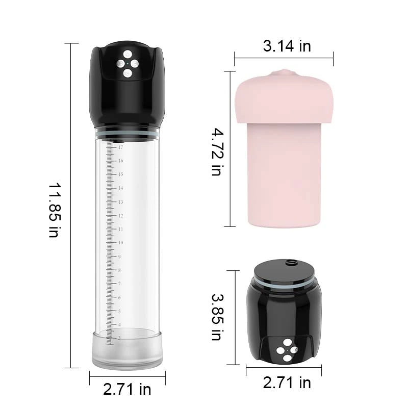 XP7 2 In 1 Vacuum Penis Pump 6 Suction Moaning 3D Realistic Sleeve