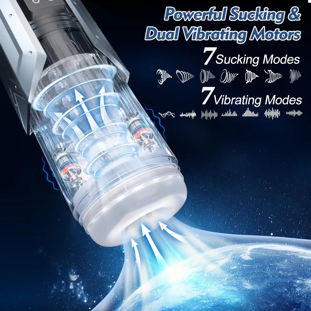 XT20 Male Stroker 7 Sucking Vibrating Thrusting Rotating 100% Waterproof