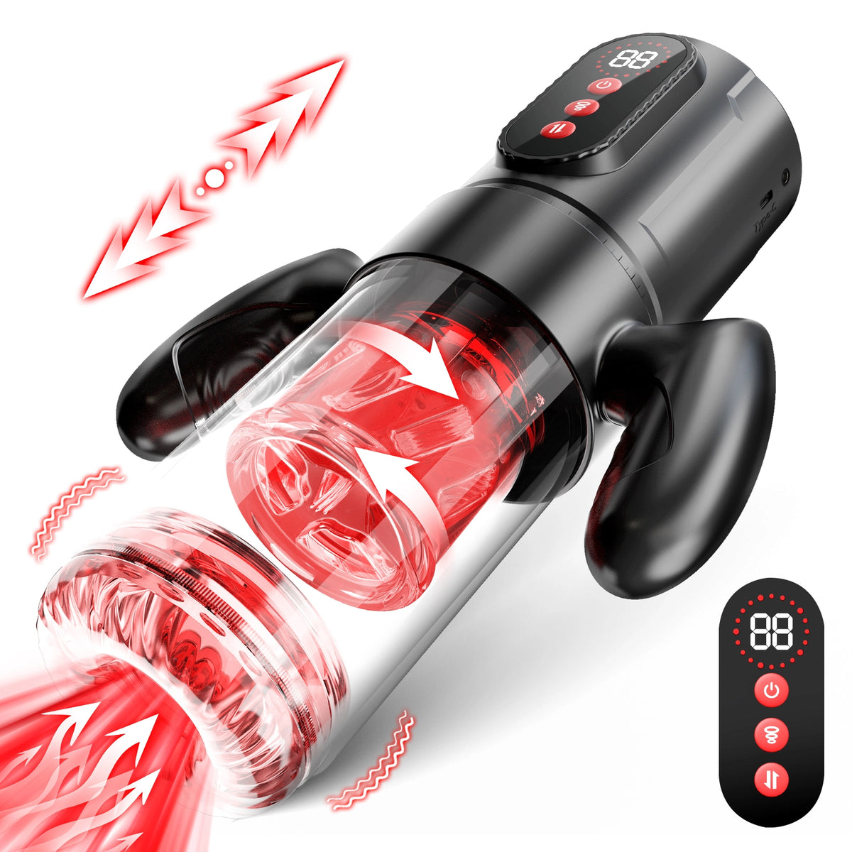 XS5 Male Stroker Thrusting Rotating Sucking with detachable Handle